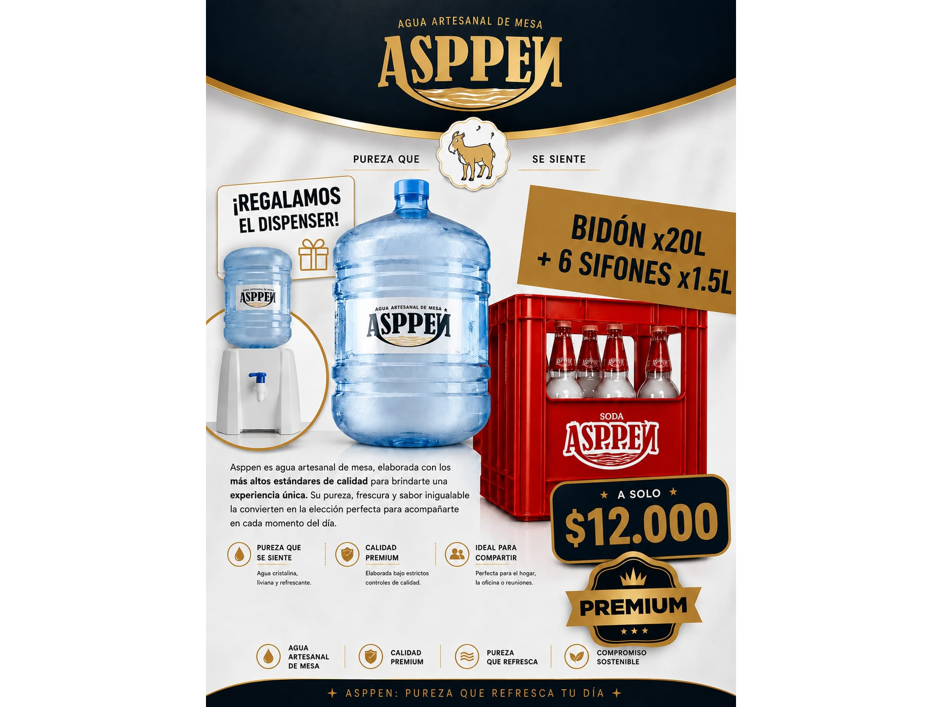 PROMO BIDON 20 LTS MAS 6 SODAS