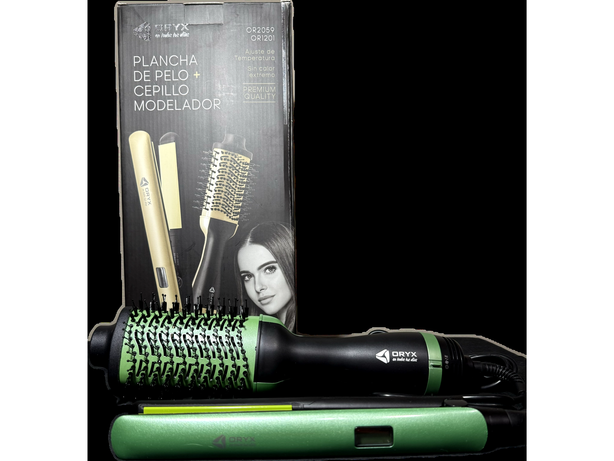 PLANCHA DE PELO + CEPILLO MODELADOR ORIX