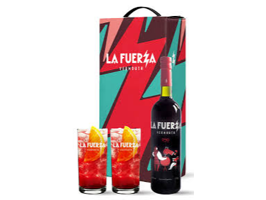 Vermut La Fuerza Estuche con 2 Vasos