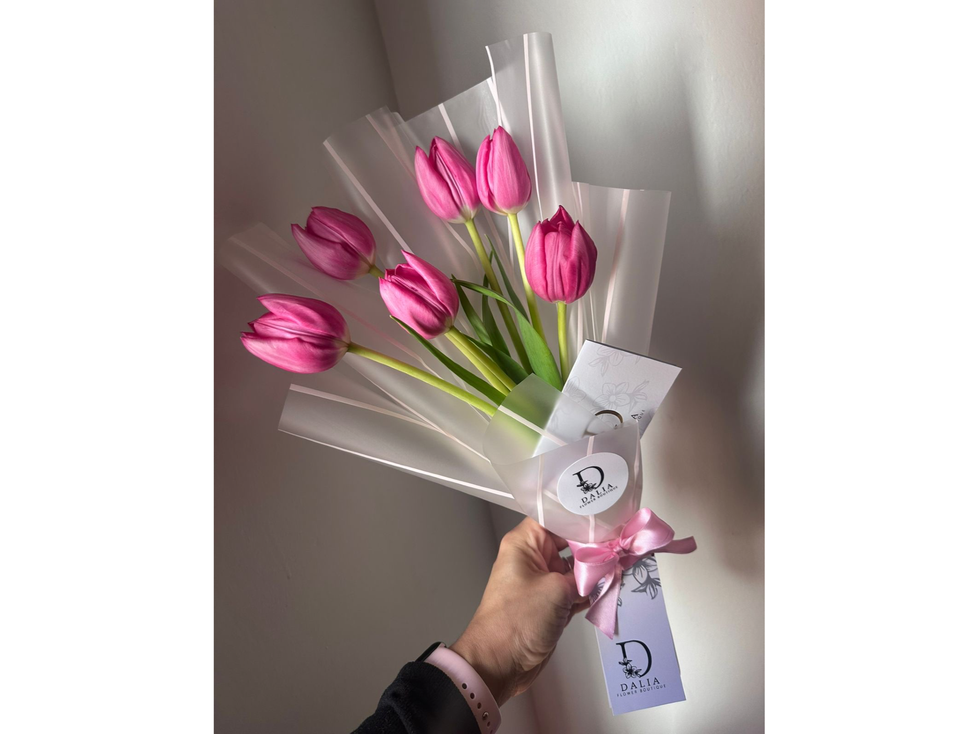 Ramillete de Tulipanes Rosa intenso