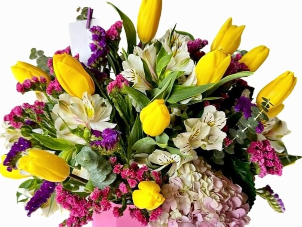 20 Tulipanes Ortencias y Follajes