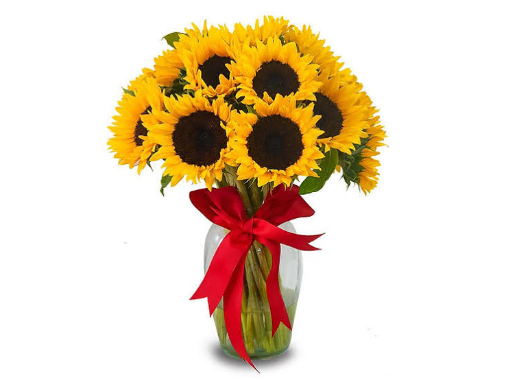 Florero de 10  girasoles