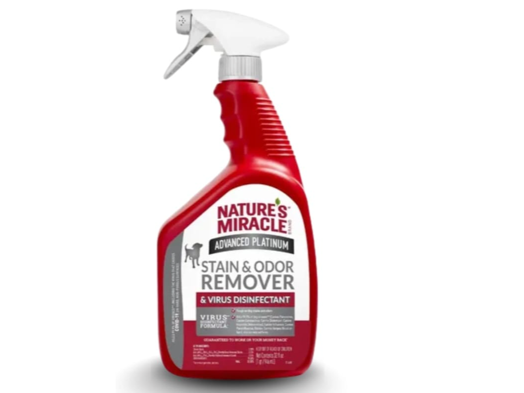 DESINFECTANTE VIRAL, REMOVEDOR DE MANCHAS Y OLORES PARA PERRO MIRACLE 946 ML.