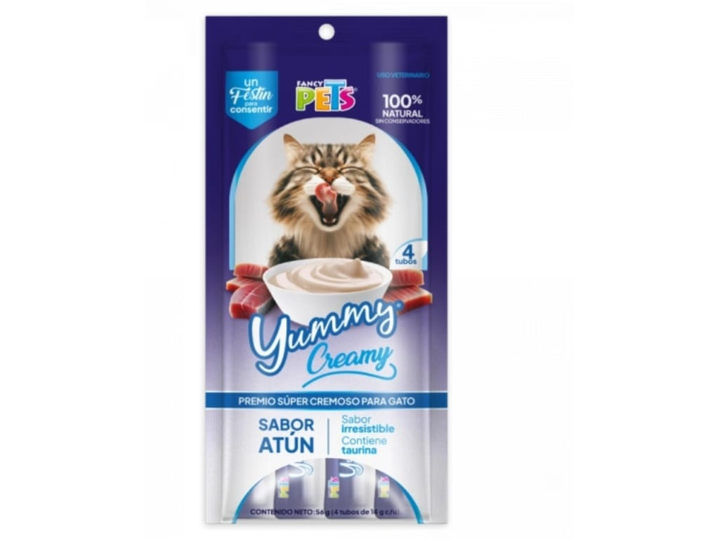 YUMMY CREAMY P/GATO ATUN BOLSA C/4 SOBRES DE 14 G. C/U