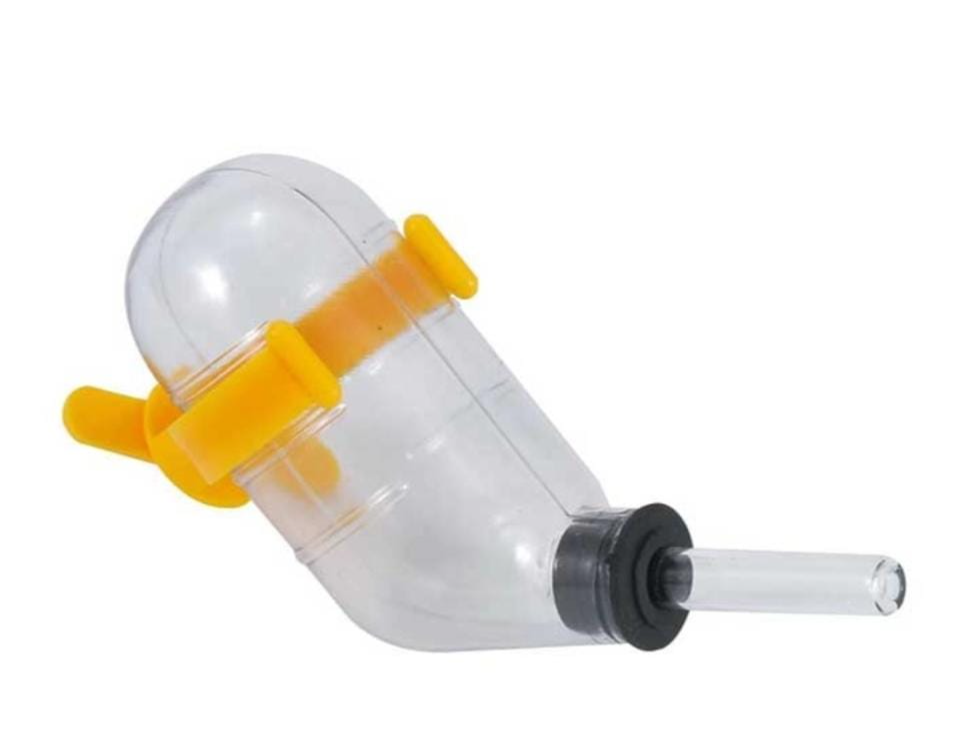 BEBEDERO IMPORTADO PLASTICO PARA ROEDORES BOQUILLA DE CRISTAL 60  ML.