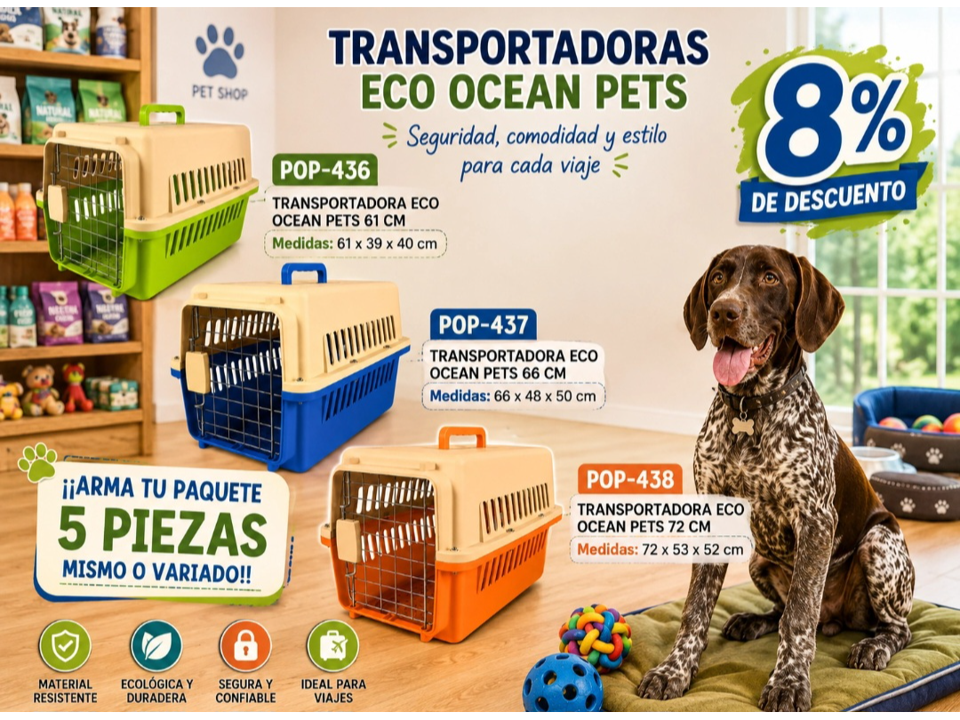 TRANSPORTADORAS ECO OCEAN PETS