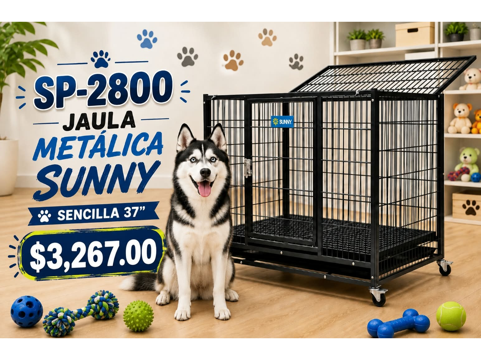JAULA METALICA SUNNY SENCILLA 37"
