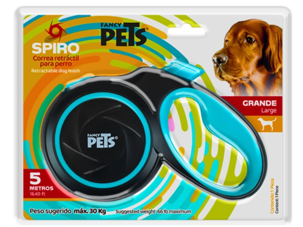 CORREA RETRACTIL SPIRO GDE NEGRA 5 MTS