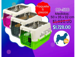 PAQUETE 6 TRANSPORTADORAS ECO 2 PUERTAS BICOLOR