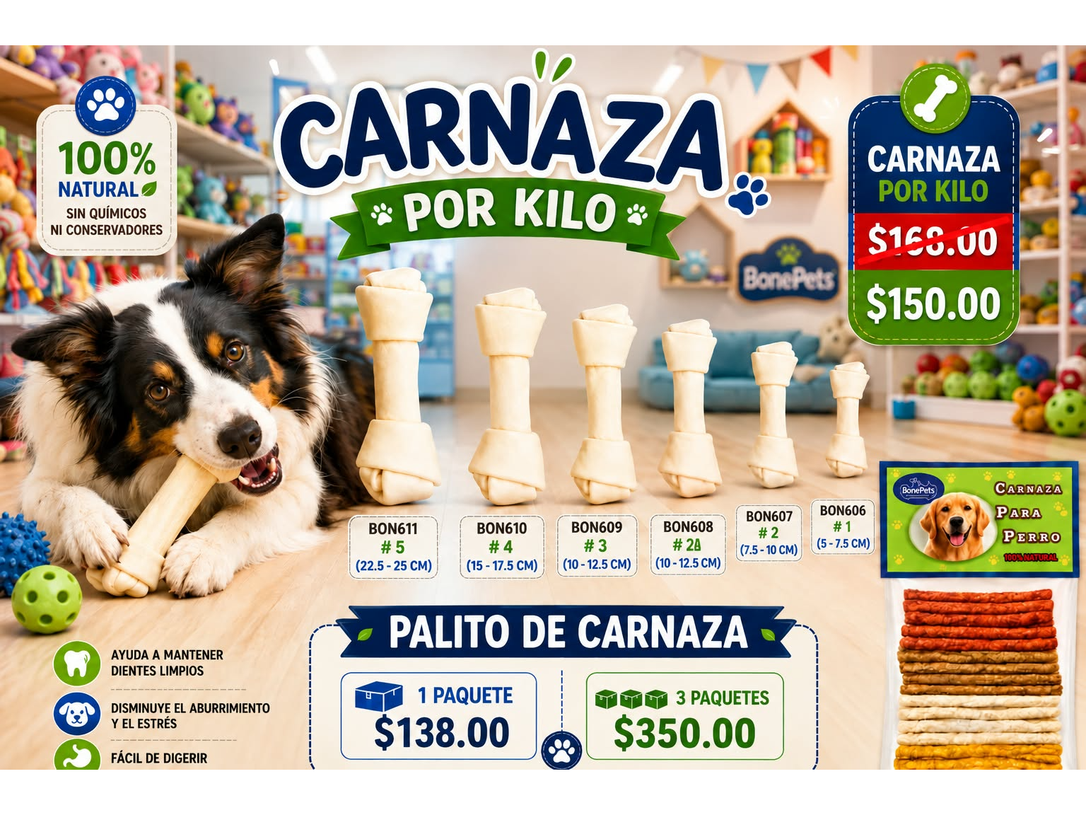 CARNAZA POR KILO Y PALITO DE CARNAZA