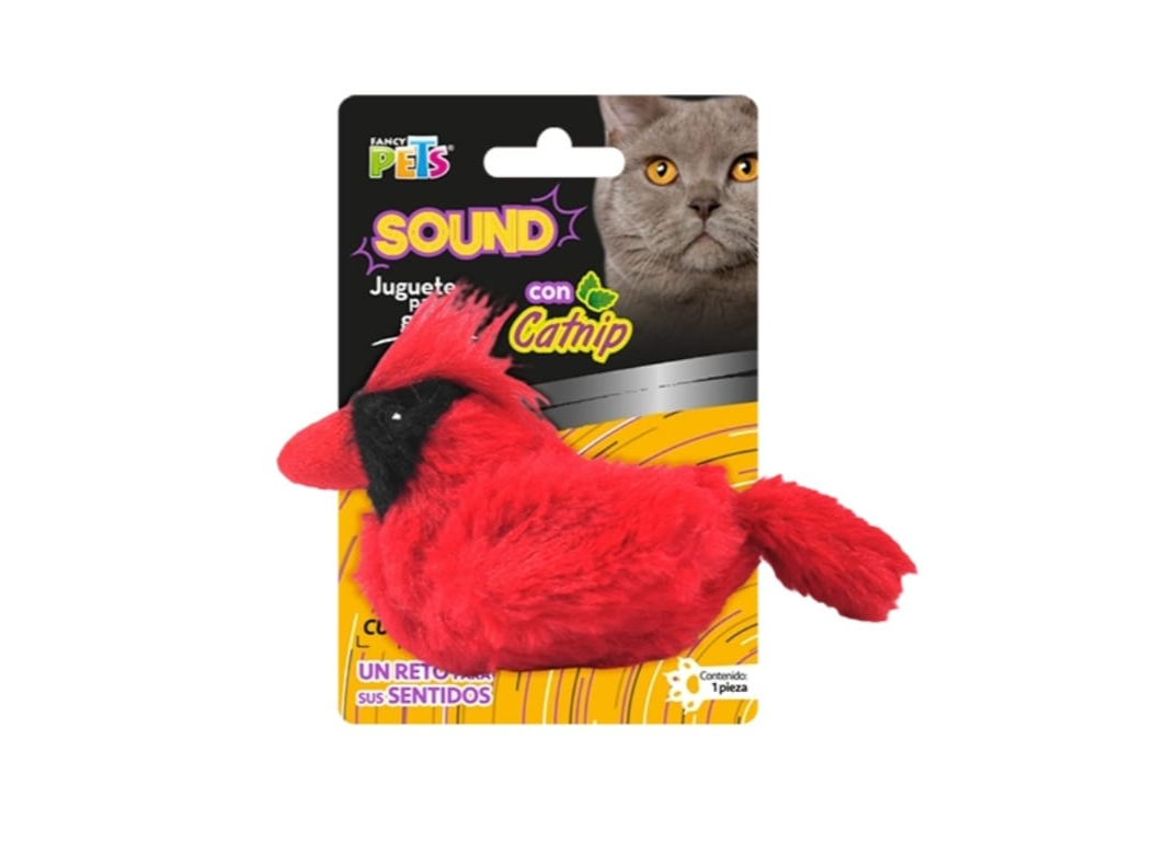 JUGUETE P GATO CARDENAL ROJO SOUND CON CATNIP