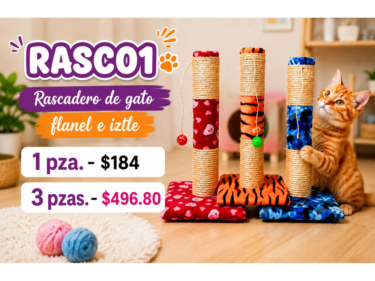 RASCADERO DE GATO FLANEL E IZTLE