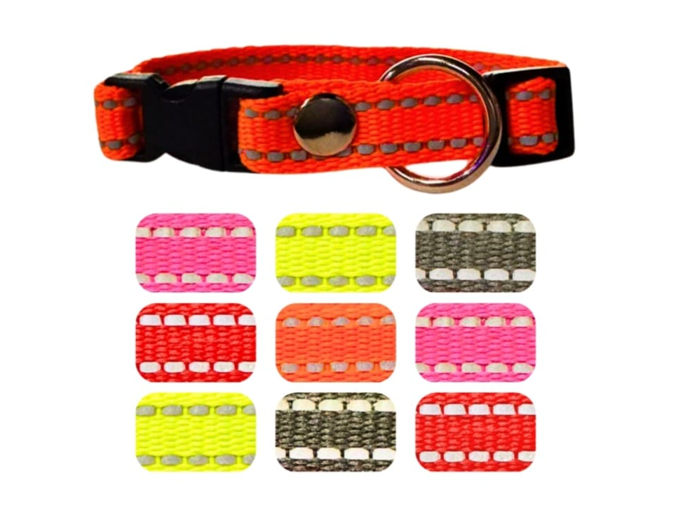 PAQUETE DE COLLARES 1/2 CINTA REFLEJANTE 10 PZAS.