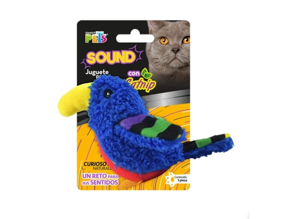 JUGUETE P GATO LORO AZUL SOUND CON CATNIP