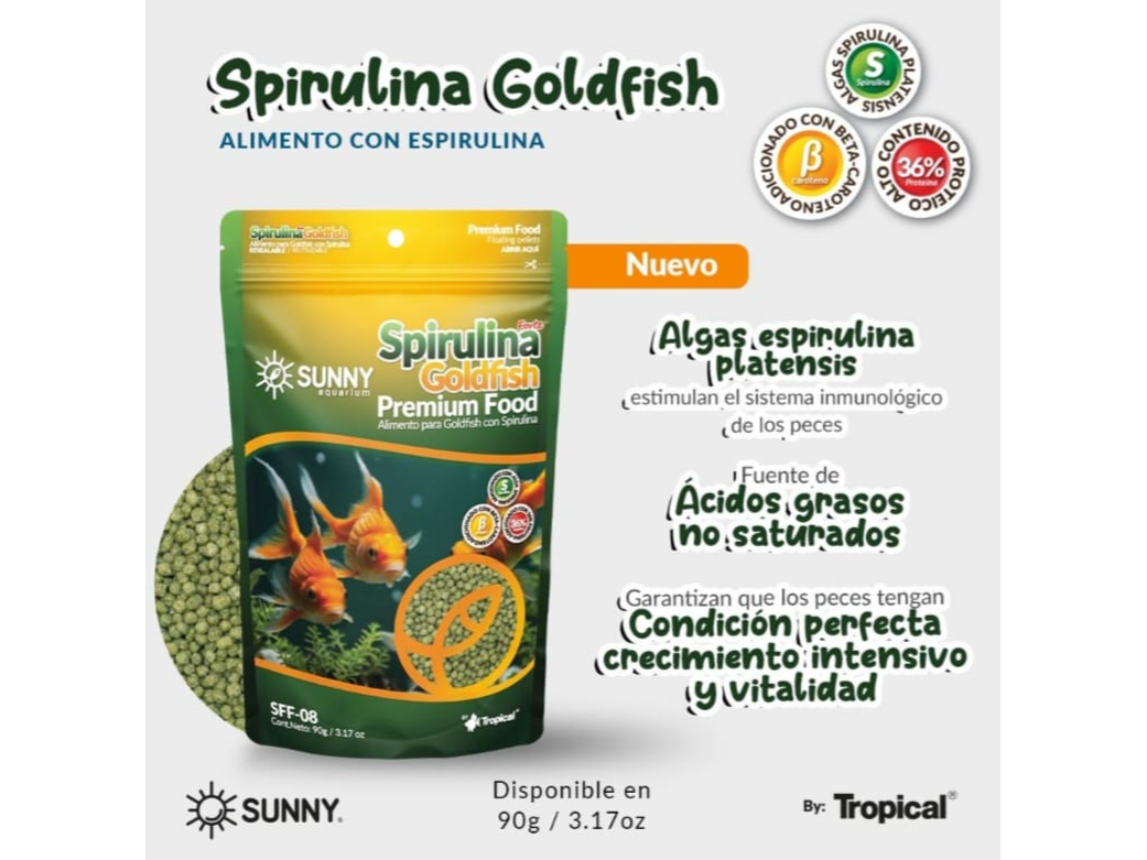 ALIMENTO SUNNY SPIRULINA GOLDFISH 90 G