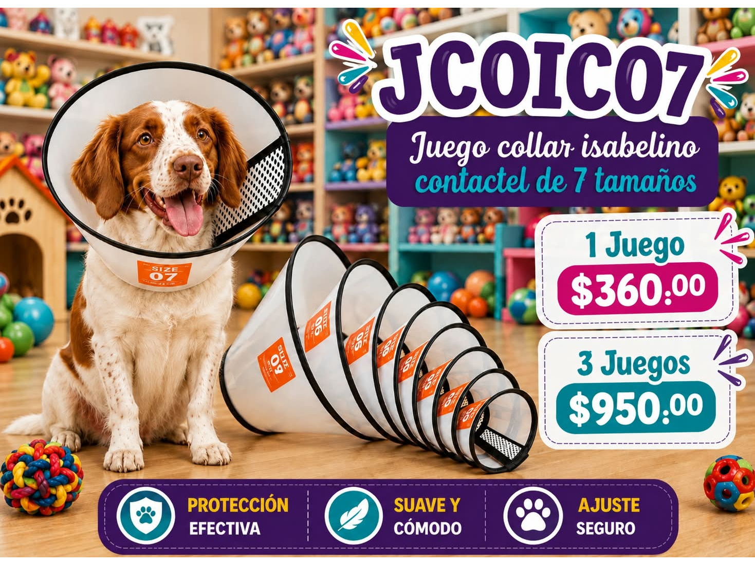 JUEGO DE COLLAR ISABELINO DE CONTACTEL 7 TALLAS