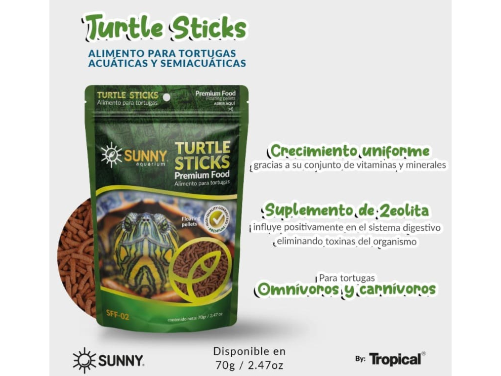 ALIMENTO TURTLE STICK 70 G.
