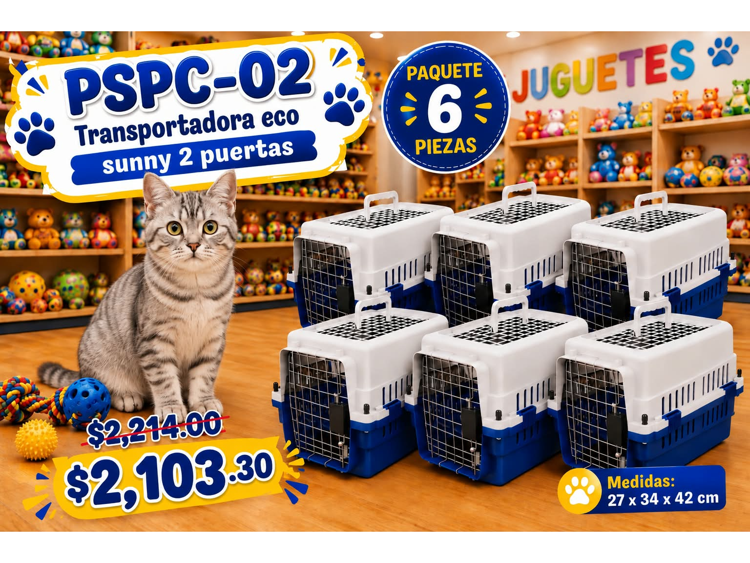 PAQUETE 6 TRANSPORTADORAS ECO SUNNY 2 PUERTAS
