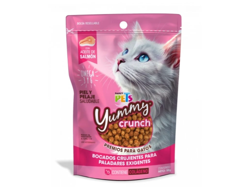 YUMMY CRUNCH PREMIOS P/GATOS 50 GRS.