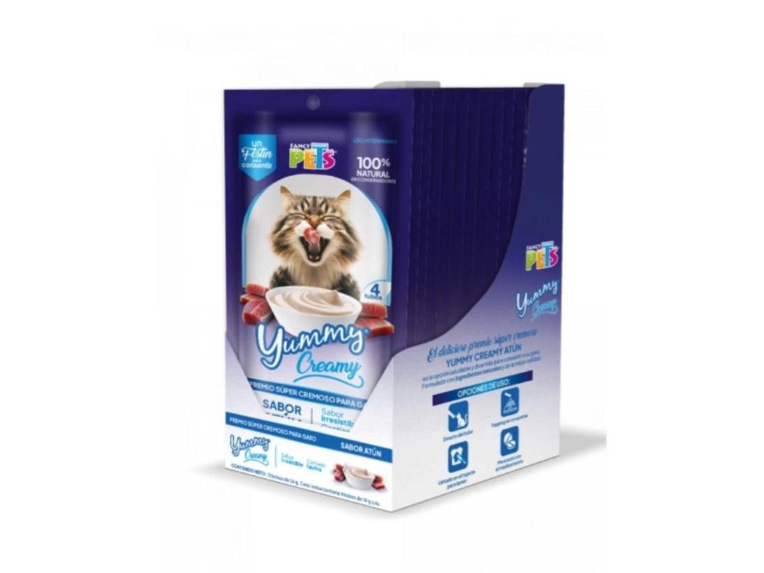 CAJA DISPLAY YUMMY CREAMY P/GATO ATUN 12 PZAS.