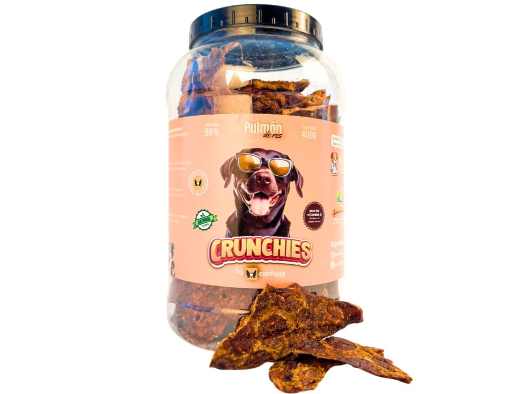 CRUNCHIES BOTE CON PULMON DE RES DESHIDRATADO 400 G.