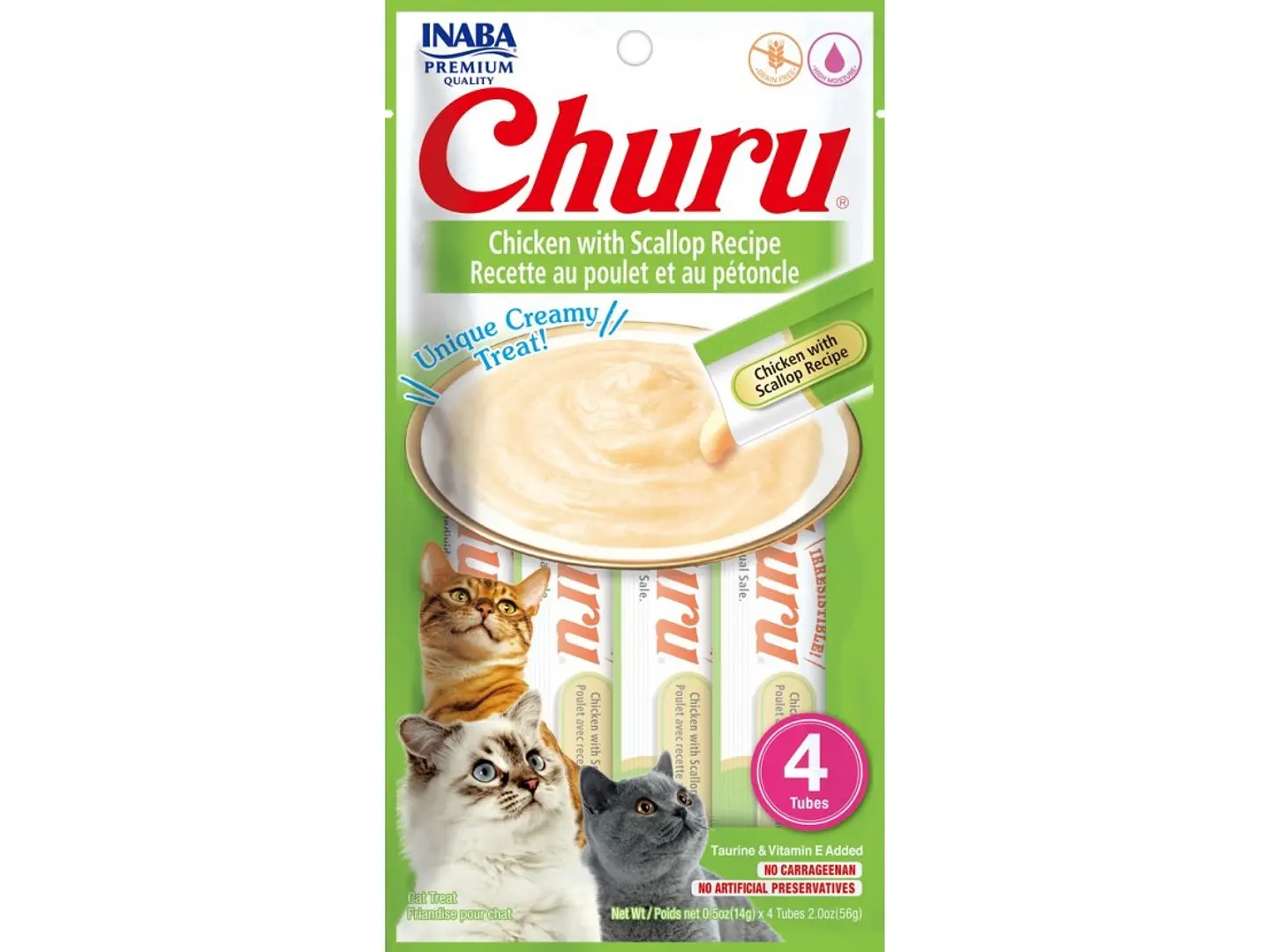 Churu pollo/vieiras, 4 tubos