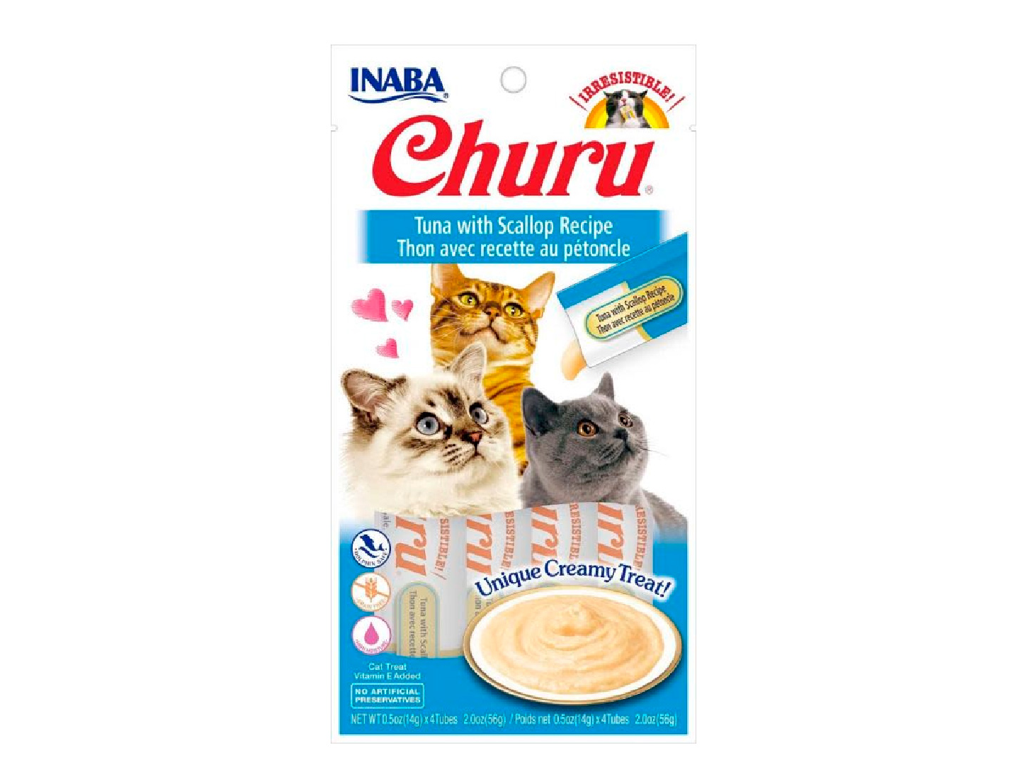 Churu atun/vieiras, 4 tubos