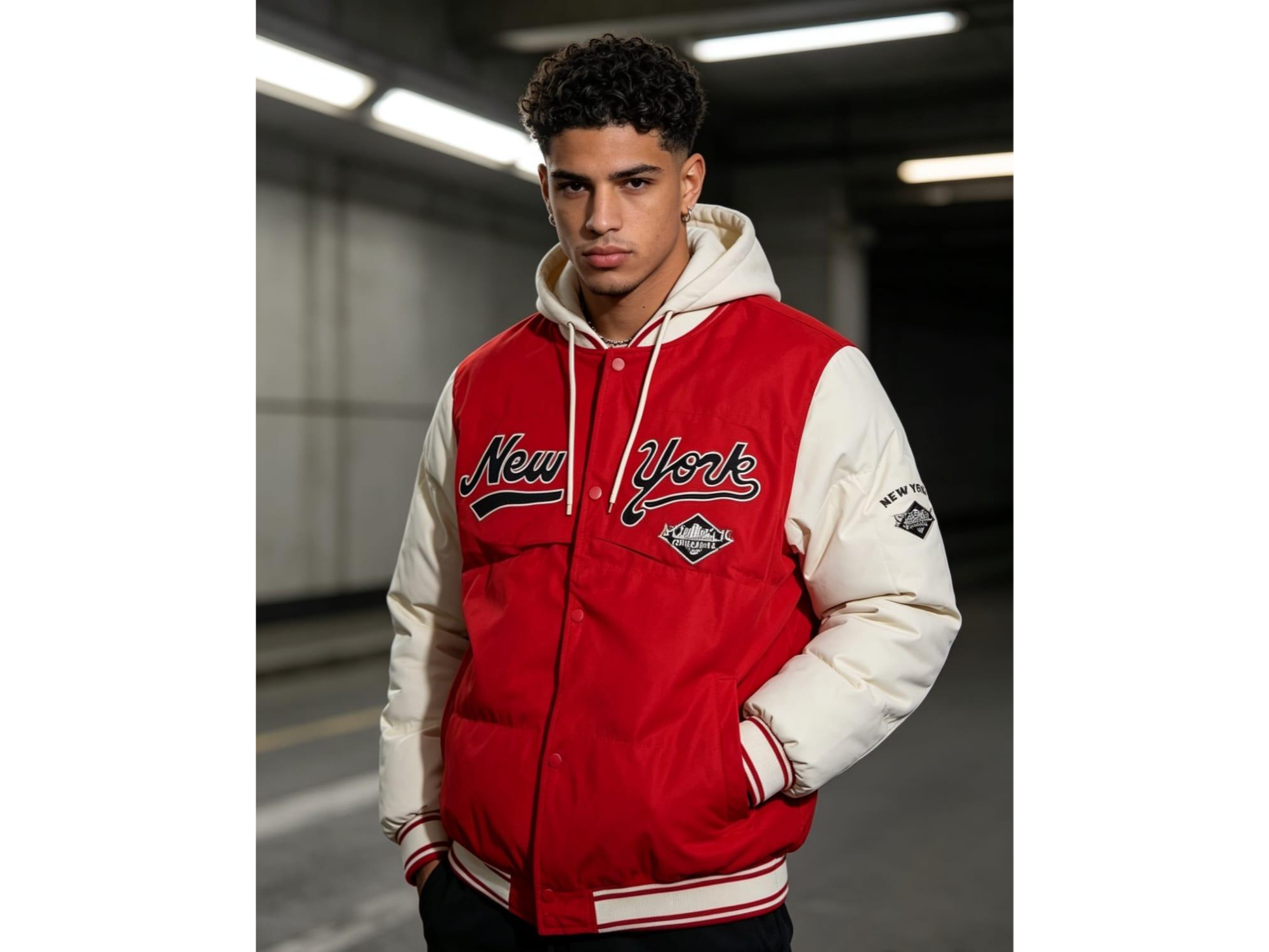 CAMPERA PUFFER UNIVERSITARIA *7512C