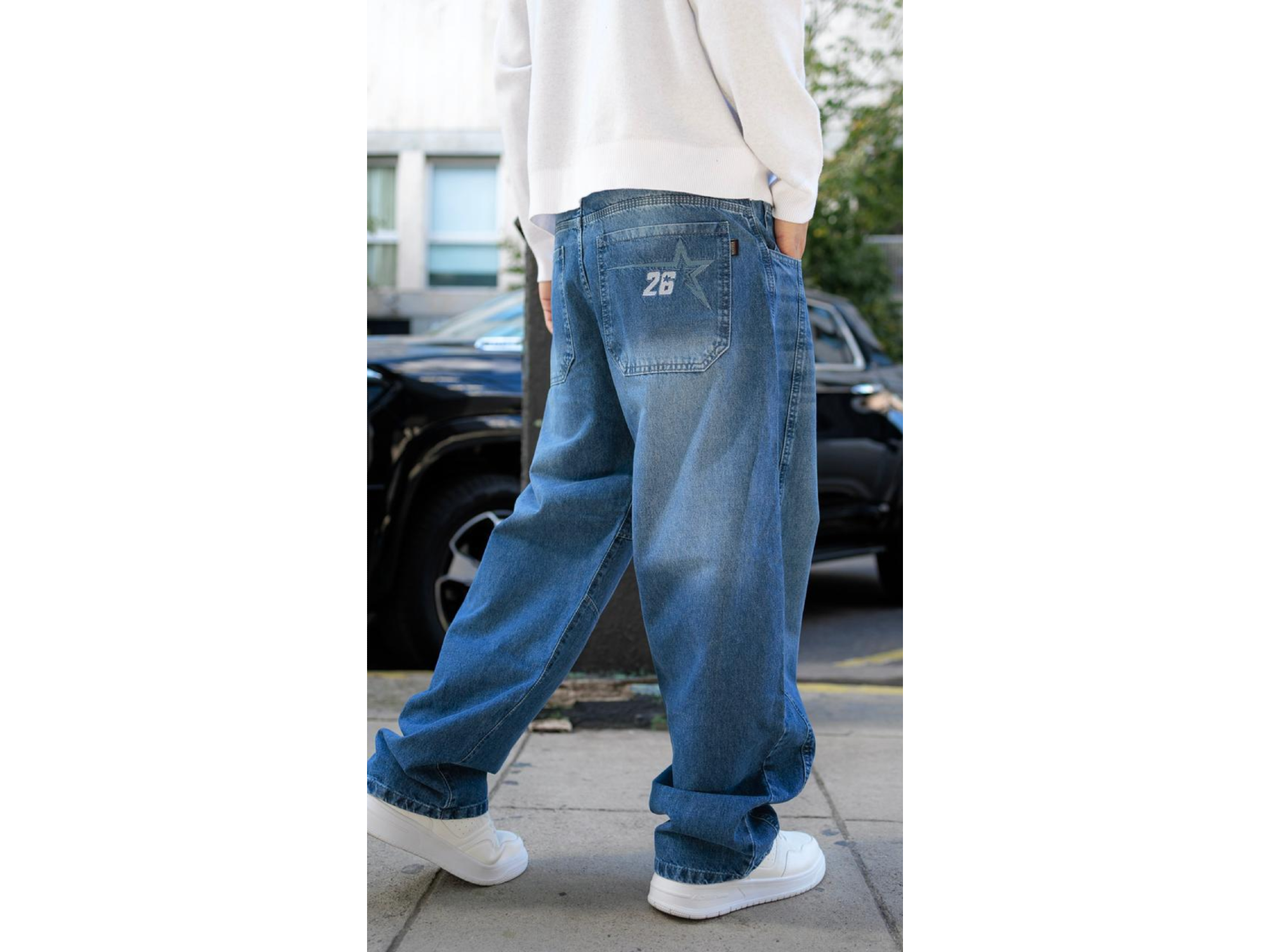 SUPER BAGGY AZUL BORDADO *957