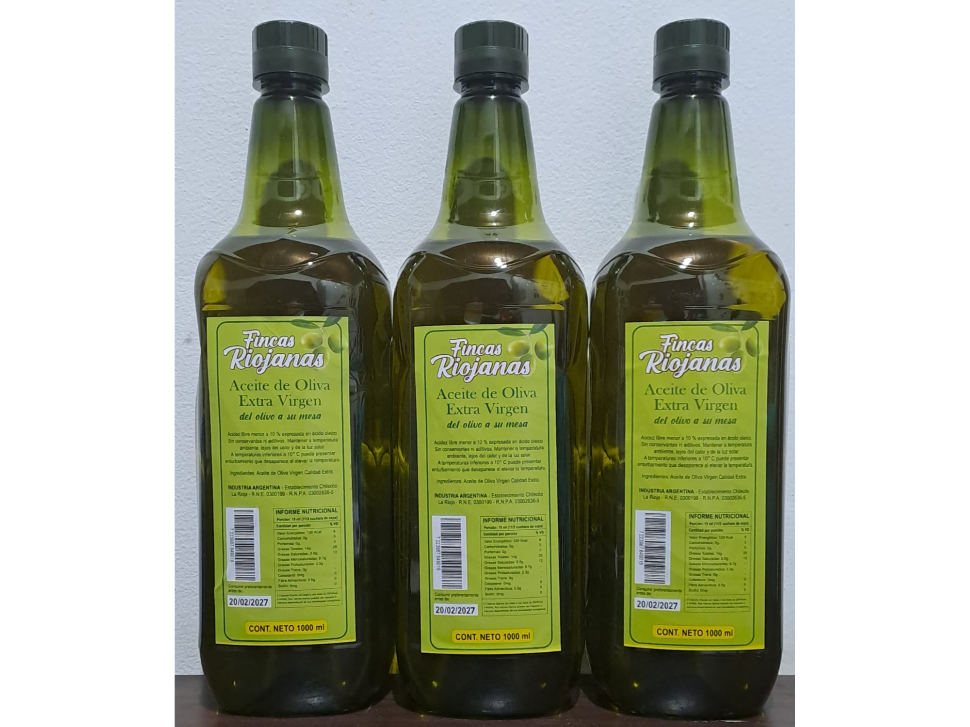 PACK 1Lt ACEITE DE OLIVA  FINCAS RIOJANAS POR 12 UNIDADES