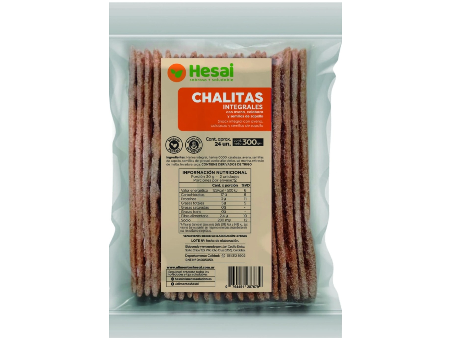 Chalitas Integrales.  Hesai x 300 grs