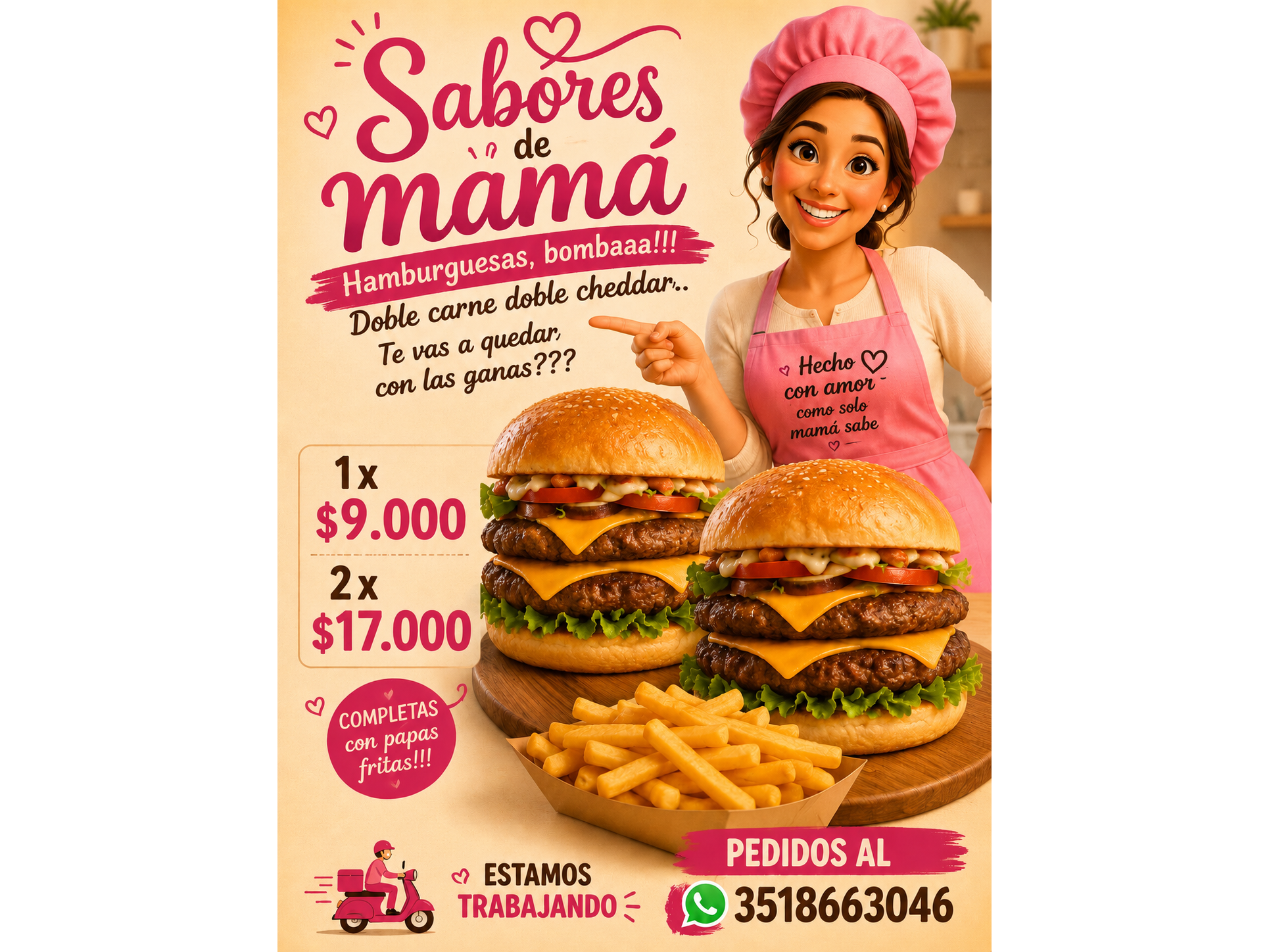Promo hamburguesas doble