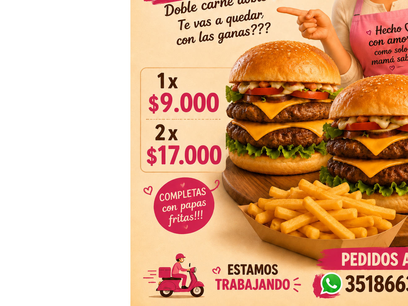 Hamburguesa doble cheddar