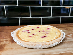 TARTA DE CREMA CON FRAMBUESAS