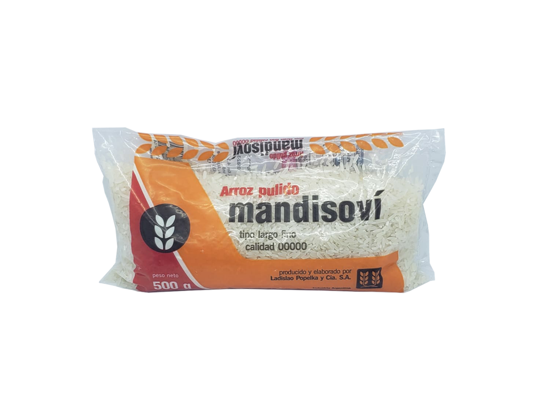 ARROZ LARGO FINO MANDISOVI 500G de Autoservicio Azul