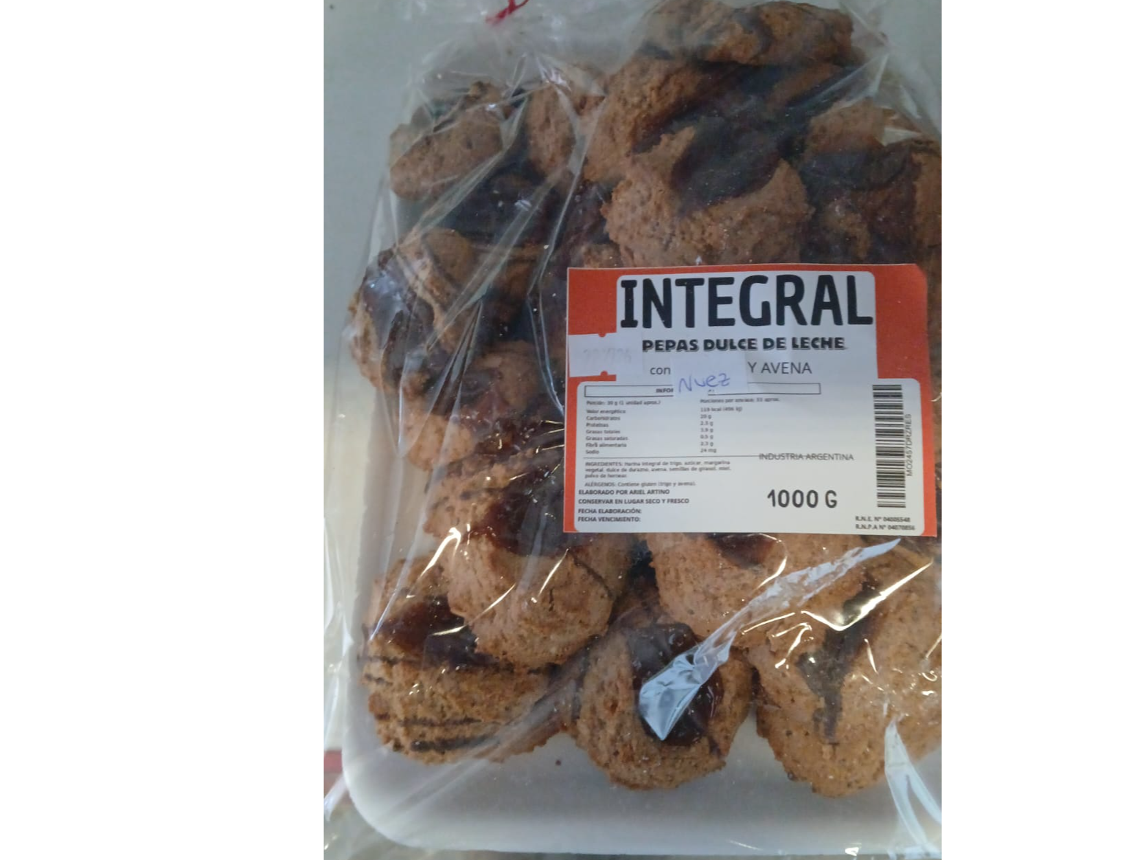 PEPAS INTEGRALES dulce de leche