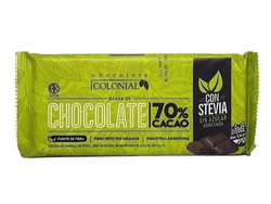 BARRA DE CHOCOLATE 70% CACAO C/STEVIA X 100 GR ( 10 UN)
