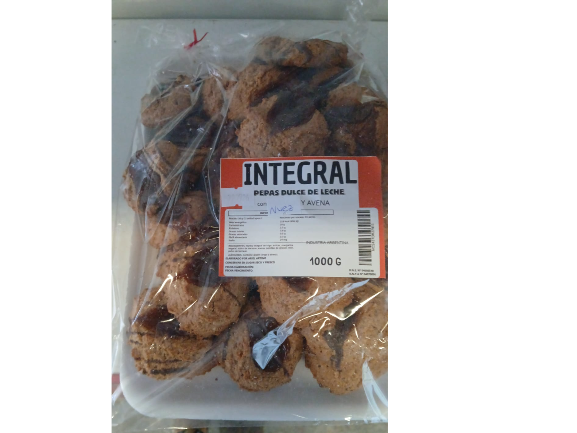 PEPAS INTEGRALES dulce de leche