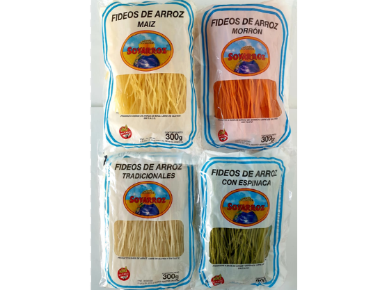 FIDEOS SOYARROZ sin TACC 6 SABORES