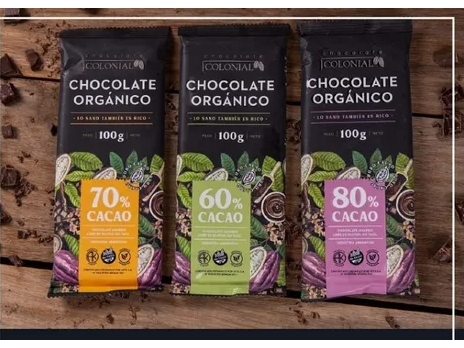 CHOCOLATE ORGANICO CACAO X 100 GR (10 UN)