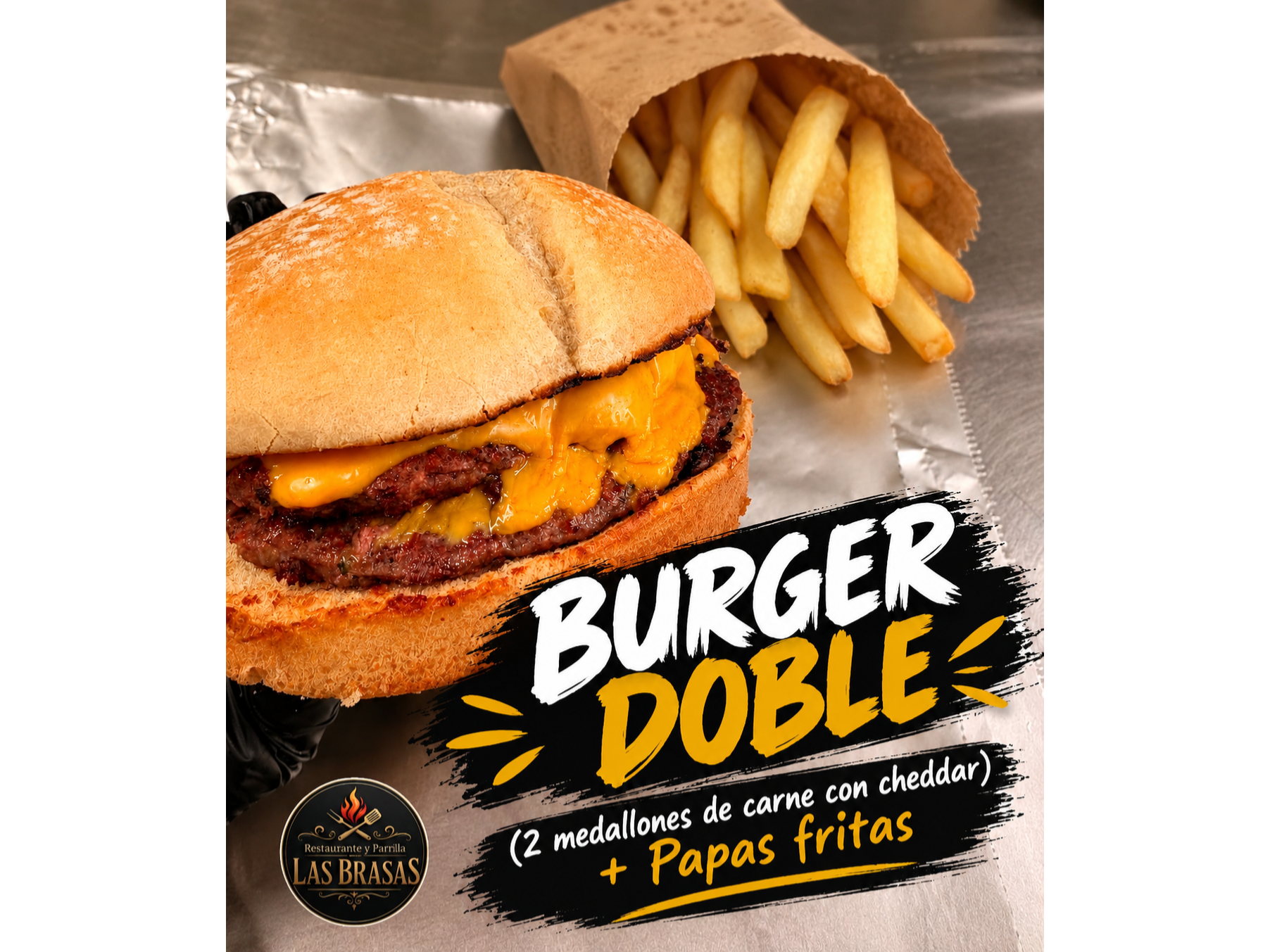 Burger doble de Parrilla Las Brasas