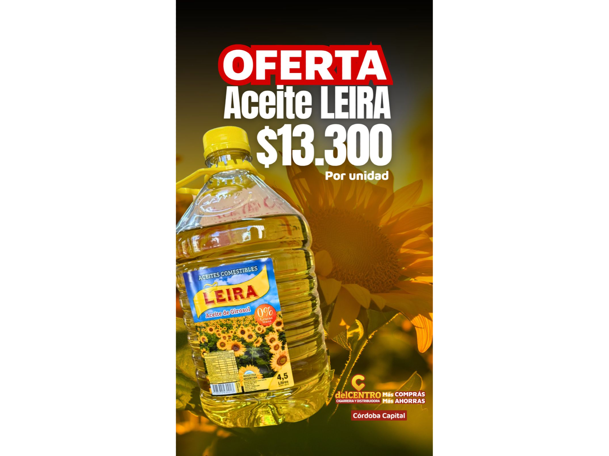 Aceite leira 4,5 litros