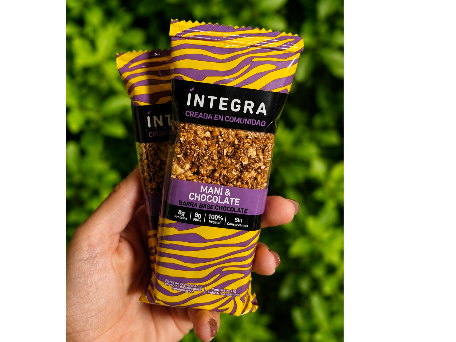 Barrita base de choco y maní "Íntegra"
