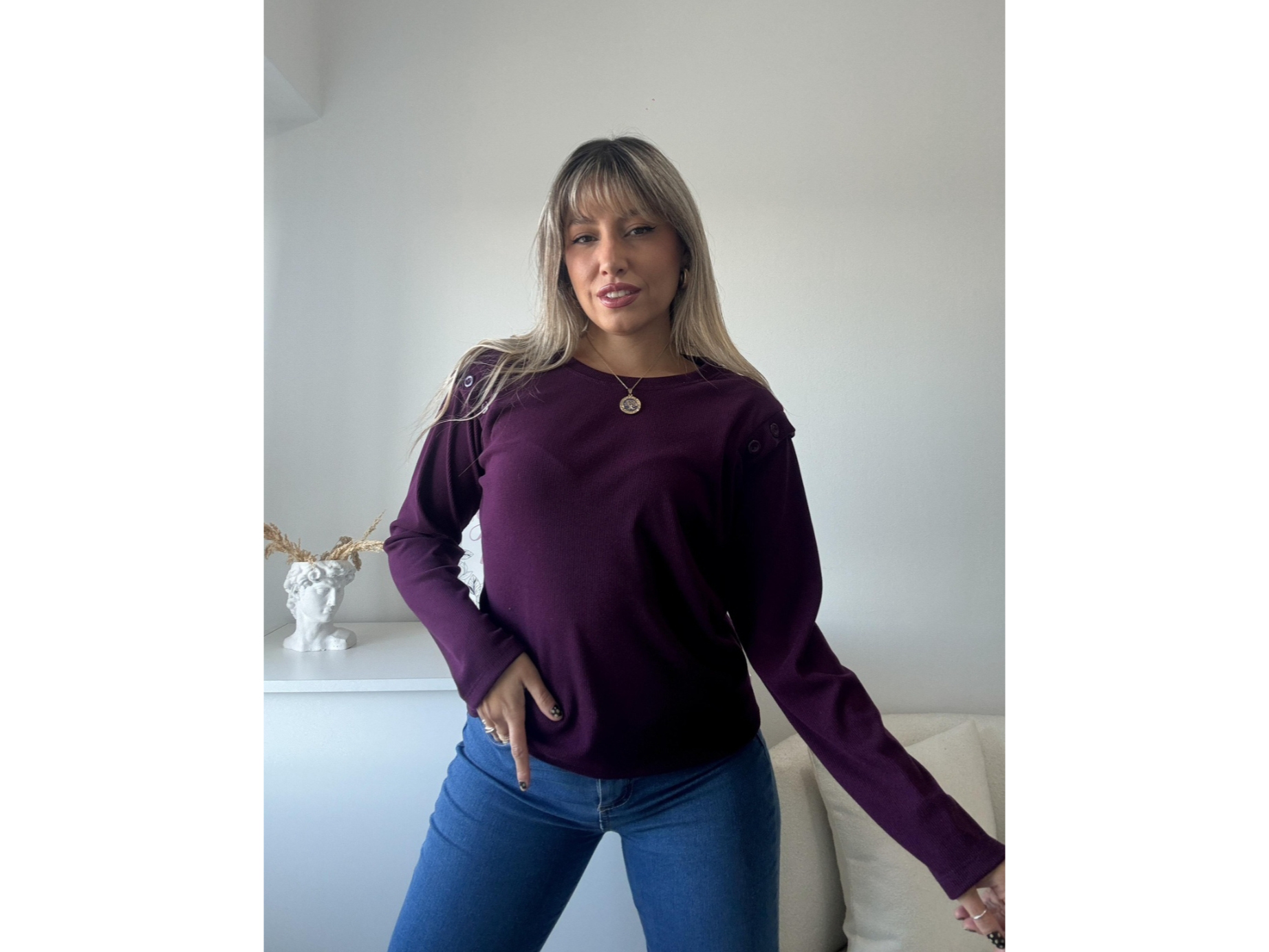 Sweter de Terry Brush con botón