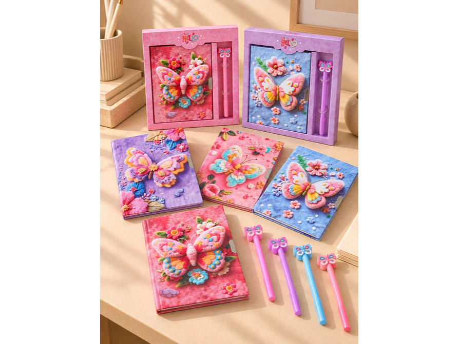 SET DE DIARIO INTIMO MARIPOSA