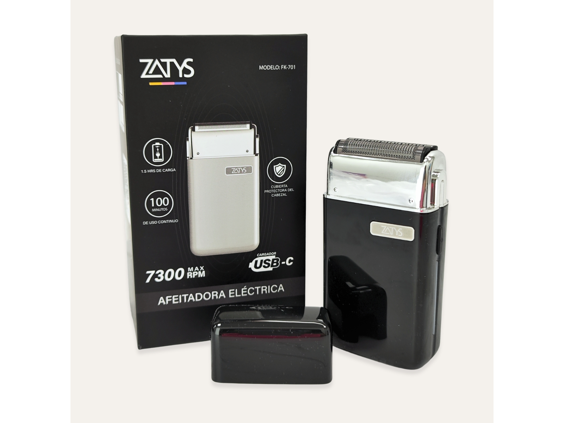 Afeitadora Eléctrica Zatys 7300 RPM USB-C FK-701