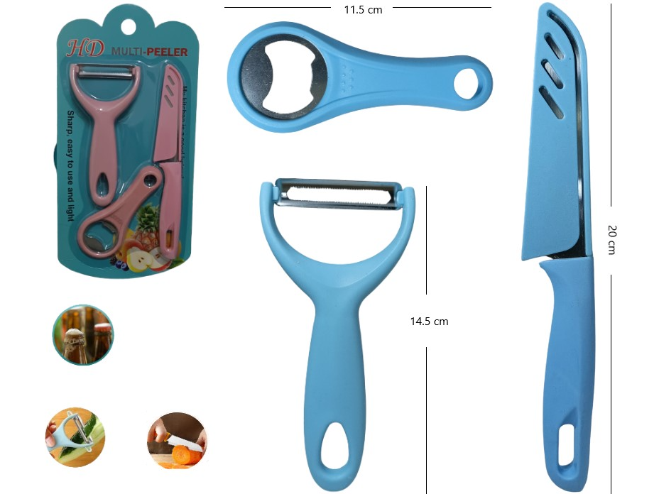 Set x 3 Unidades 1 Pela Papa +1 Cuchillo +1 Destapado P517