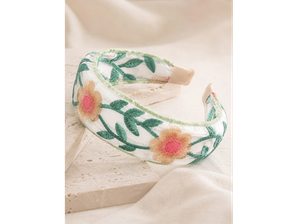 VINCHA BORDADA CON FLORES C/U de Barracas IndumTec