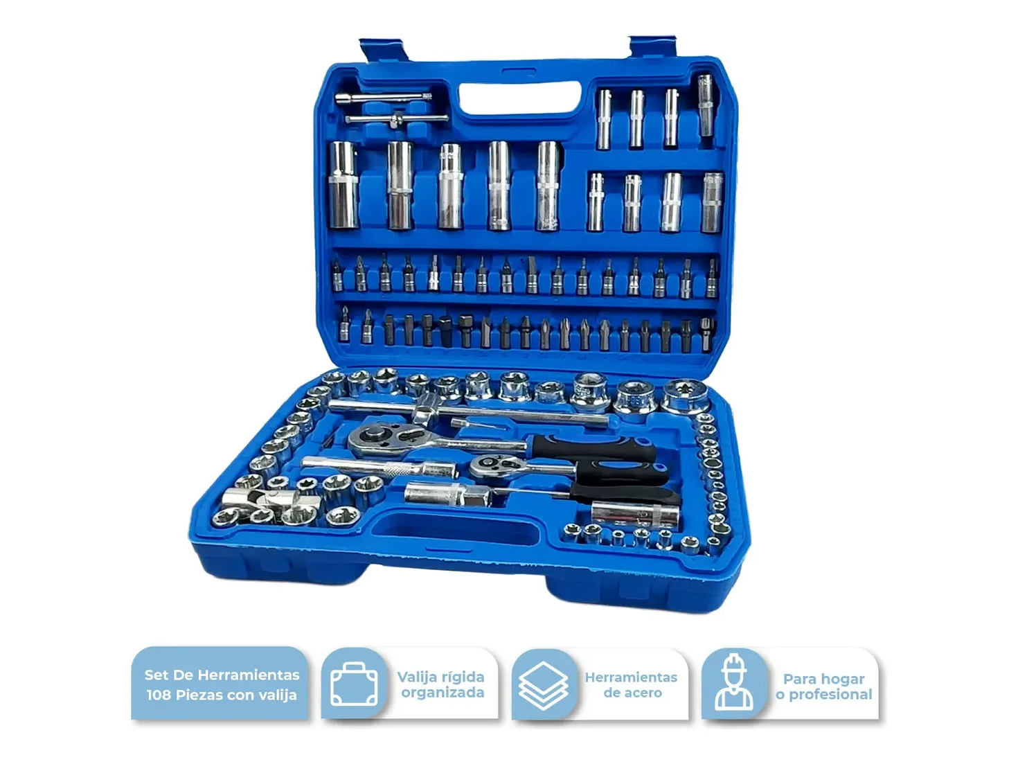 Juego De Tubos De Metal 108 Piezas New Tools Estuche Azul