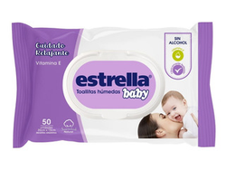 Toallitas Húmedas Estrella Baby Cuidado Relajante 50 Unidades